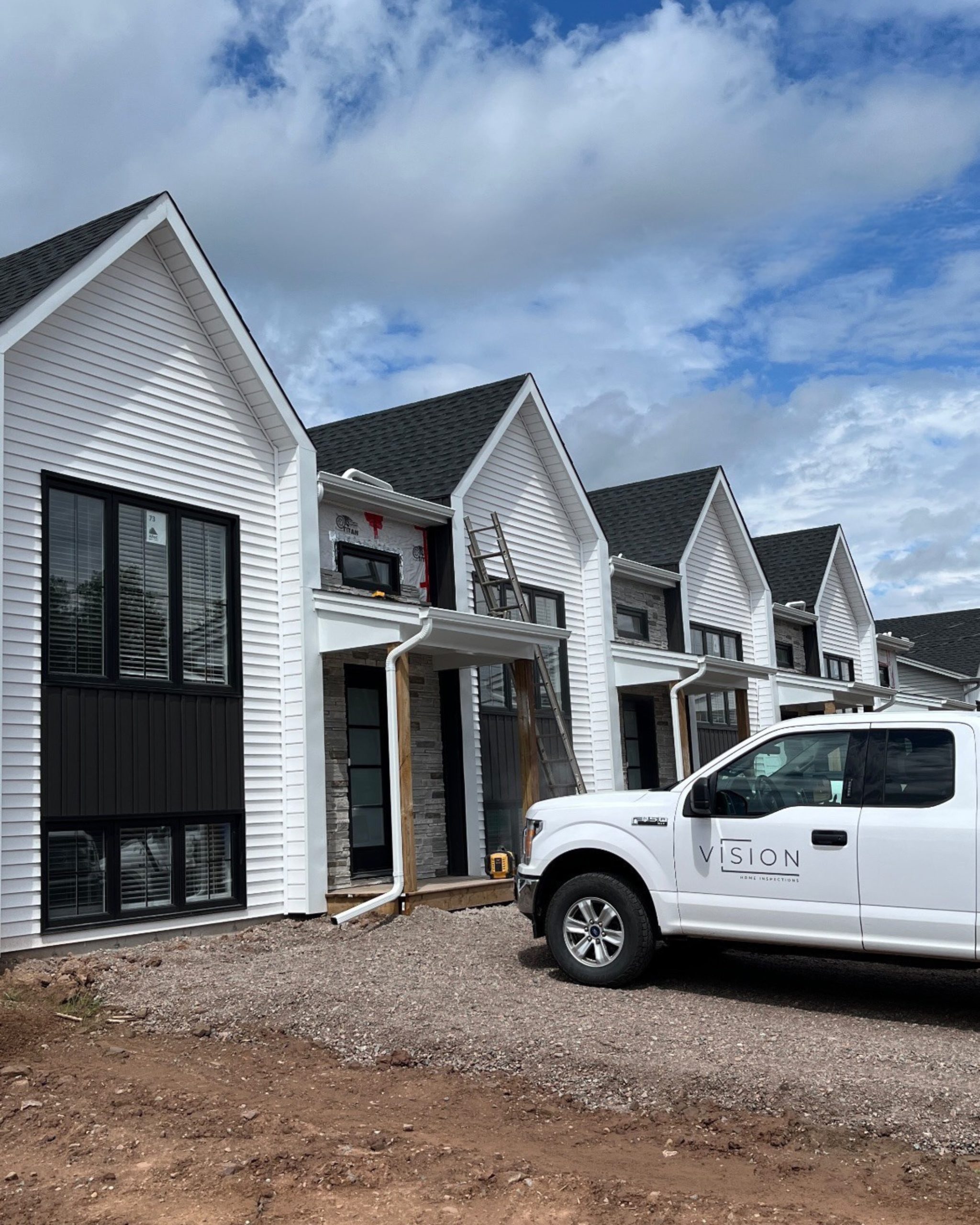 Multi-Family Property Inspection Row of housing under inspection